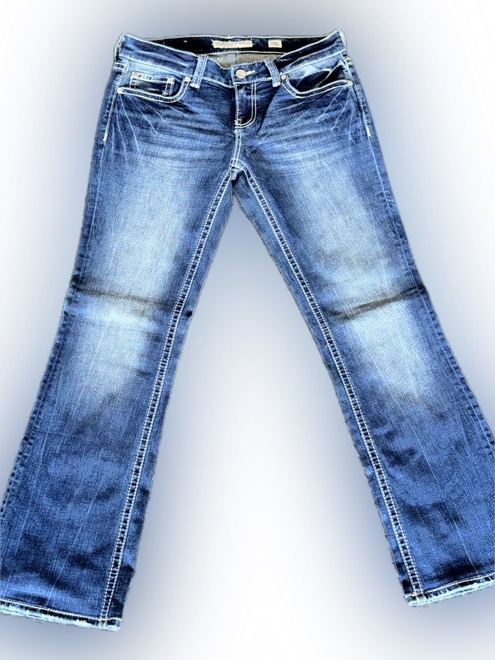 BKE Women’s Stella Dark Wash Blue Denim Jeans size 28 x 33 1/2